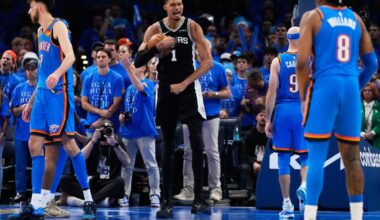 Wembanyama has 41 points, 24 rebounds and Spurs top Thunder 122-115 in 2OT to open West finals :: WRAL.com