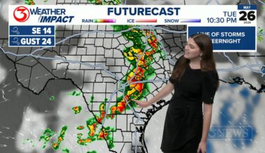 Tracking a line of storms to move in late Tuesday night