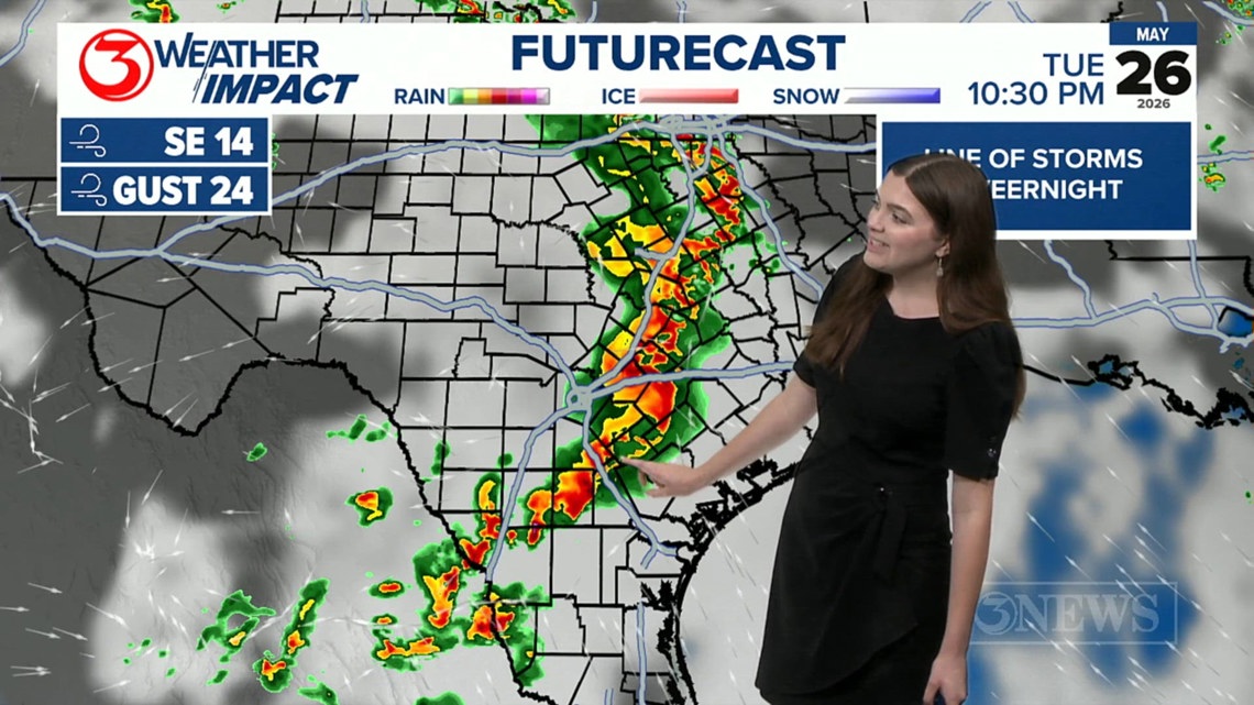 Tracking a line of storms to move in late Tuesday night