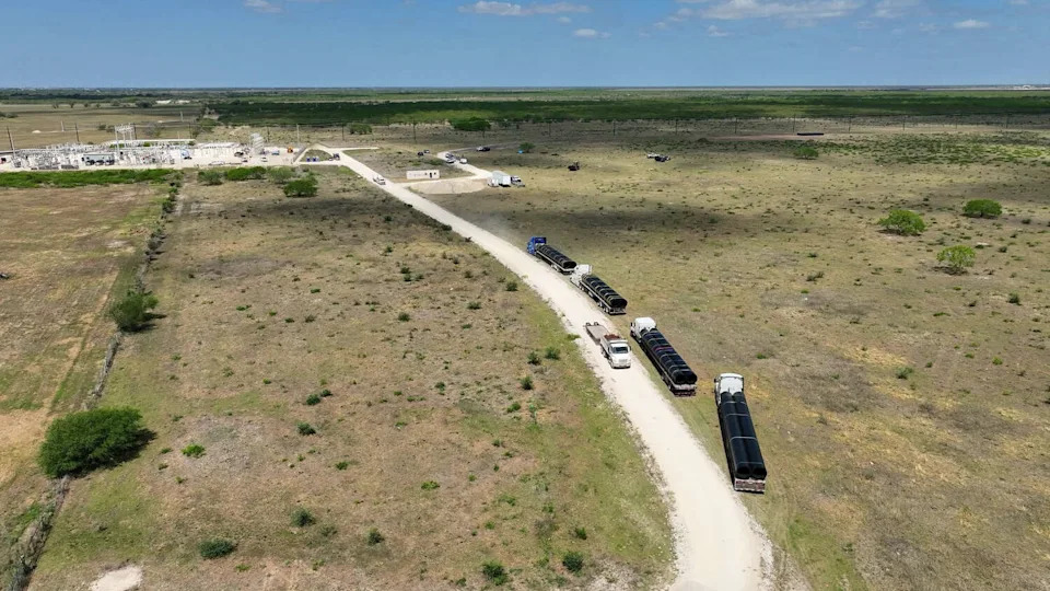 Pipeline material began arriving in early March to the site of Corpus Christi's Evangeline groundwater project on the hopes that a judge would dismiss Sinton's challenge and clear the way for pumping to begin. (Courtesy of Peter Zanoni/City of Corpus Christi)