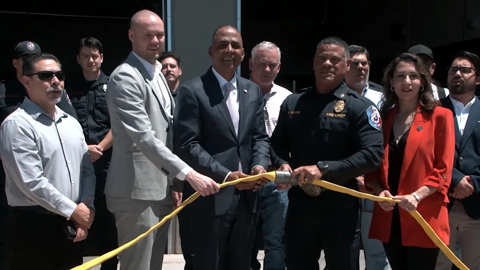 City and fire officials unveil new renovations done to Fire Station No. 22. Photo taken by Tony Pina/KTSM.