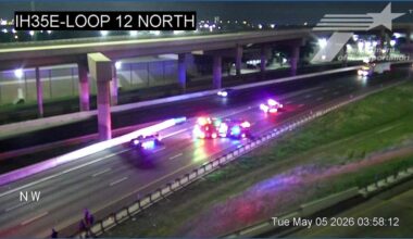 All southbound lanes of I-35E at Loop 12 were shut down due to a major accident Tuesday morning