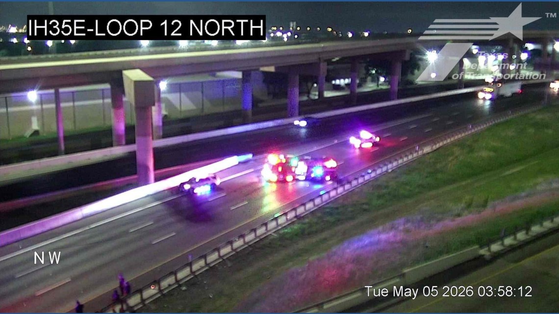 All southbound lanes of I-35E at Loop 12 were shut down due to a major accident Tuesday morning