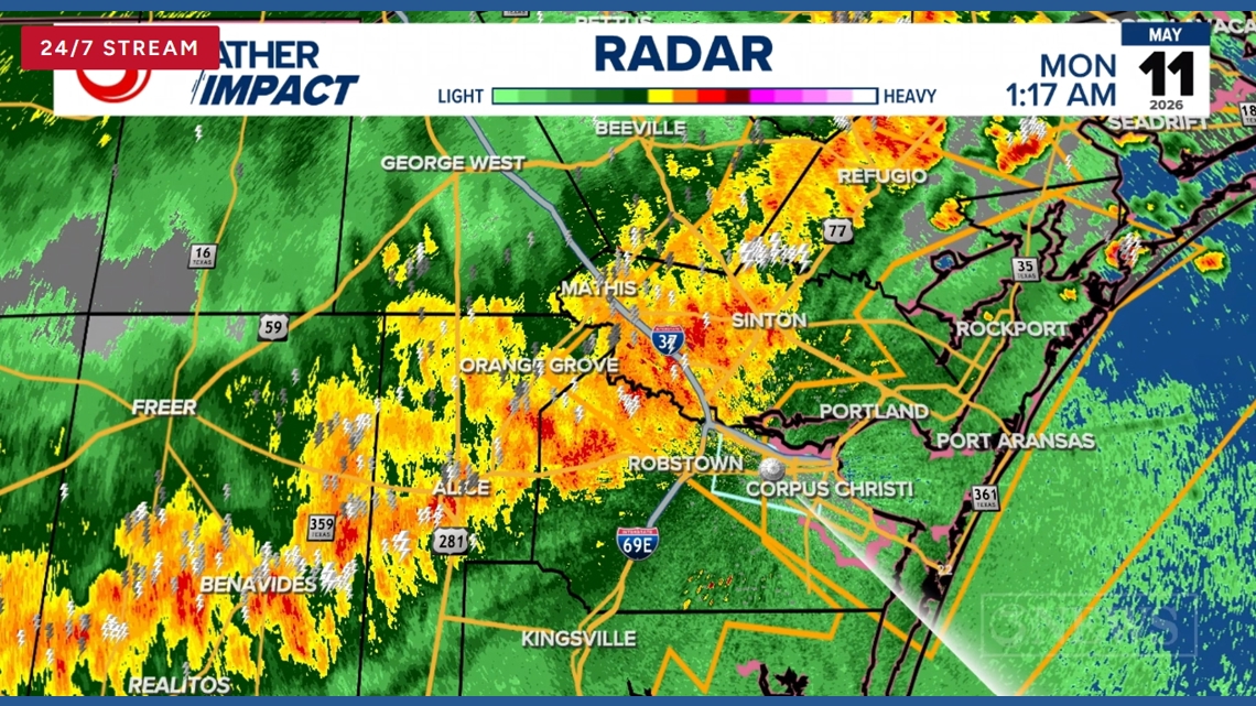 A line of thunderstorms brings strong winds to the Coastal Bend