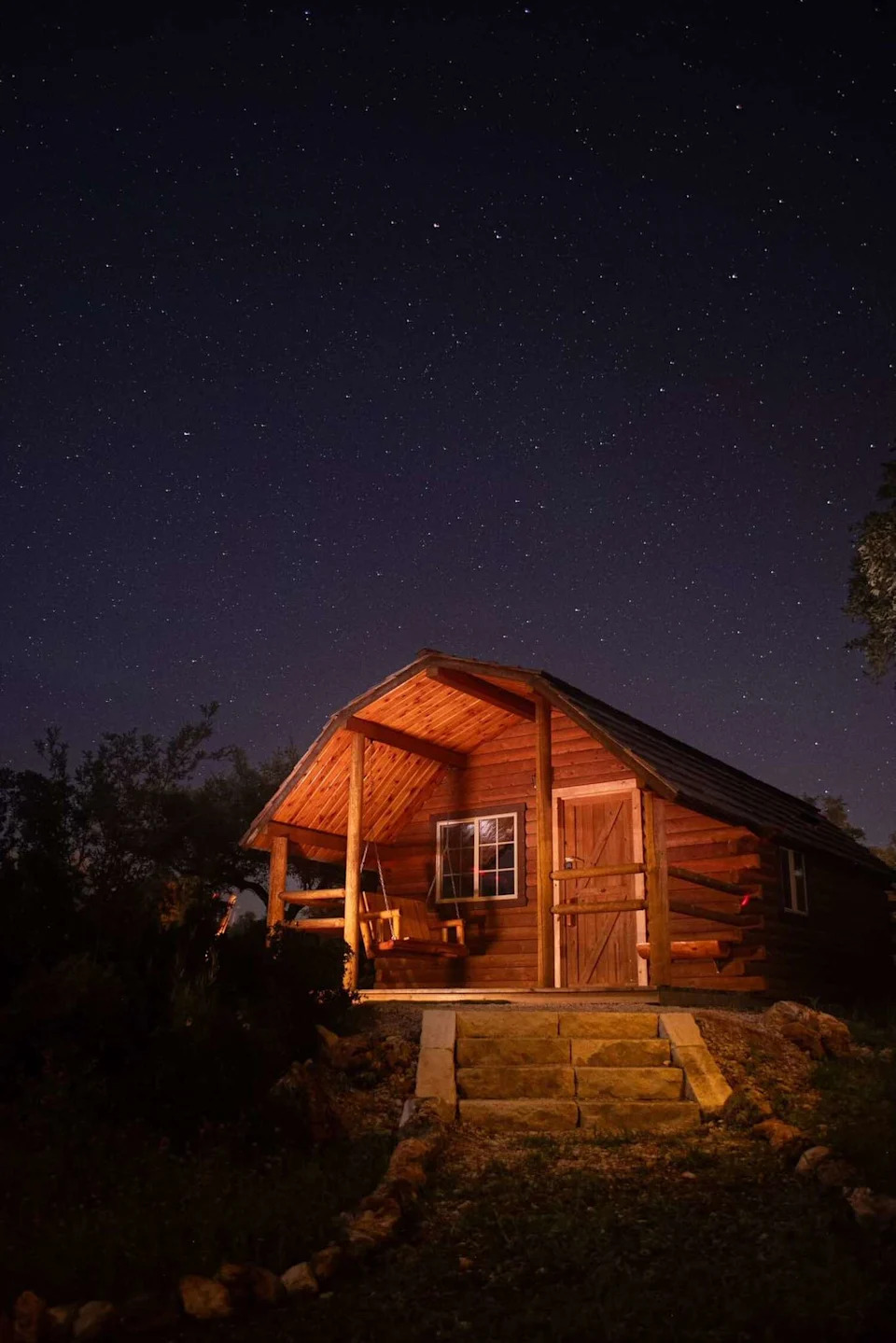 The Whitetail Cabin at River's Edge Campground in Johnson City, Texas. (Courtesy of River's Edge Campground)