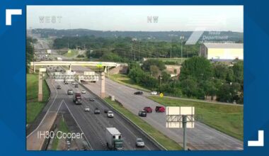 Westbound Interstate 30 is closed in Arlington after a wreck