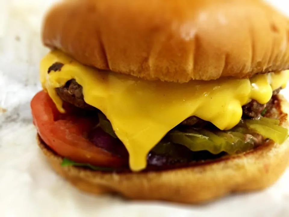 The regular cheeseburger at the old Roy Pope Grocery in Fort Worth.