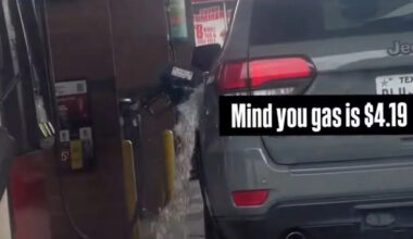 Gas Pump Keeps Pouring Fuel All Over Jeep at Texas Quiktrip as Driver Walks Away