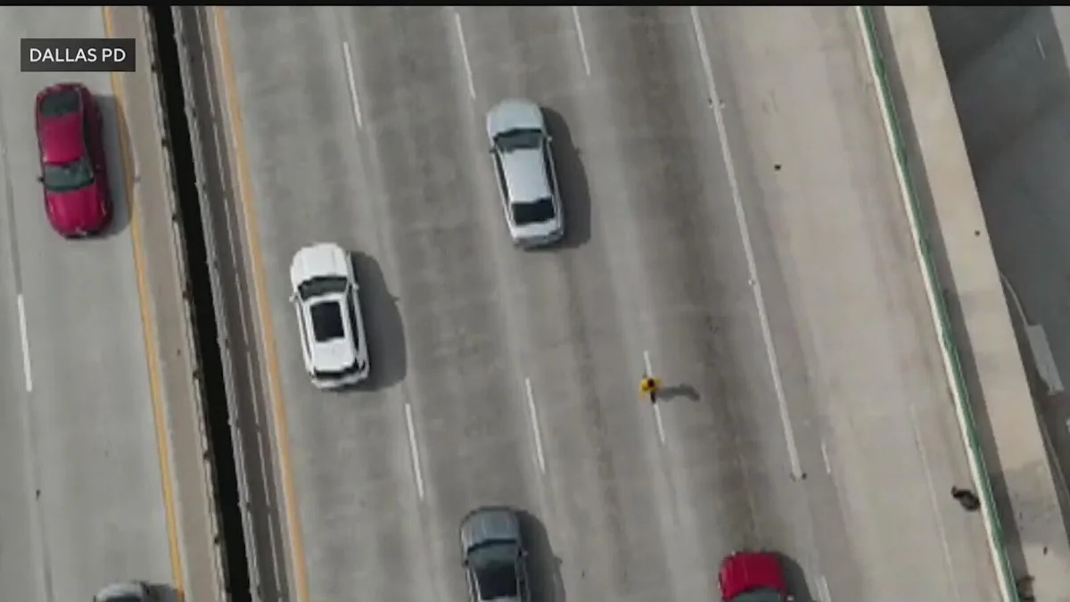 Dallas police drone helps officers safely remove man from I‑45