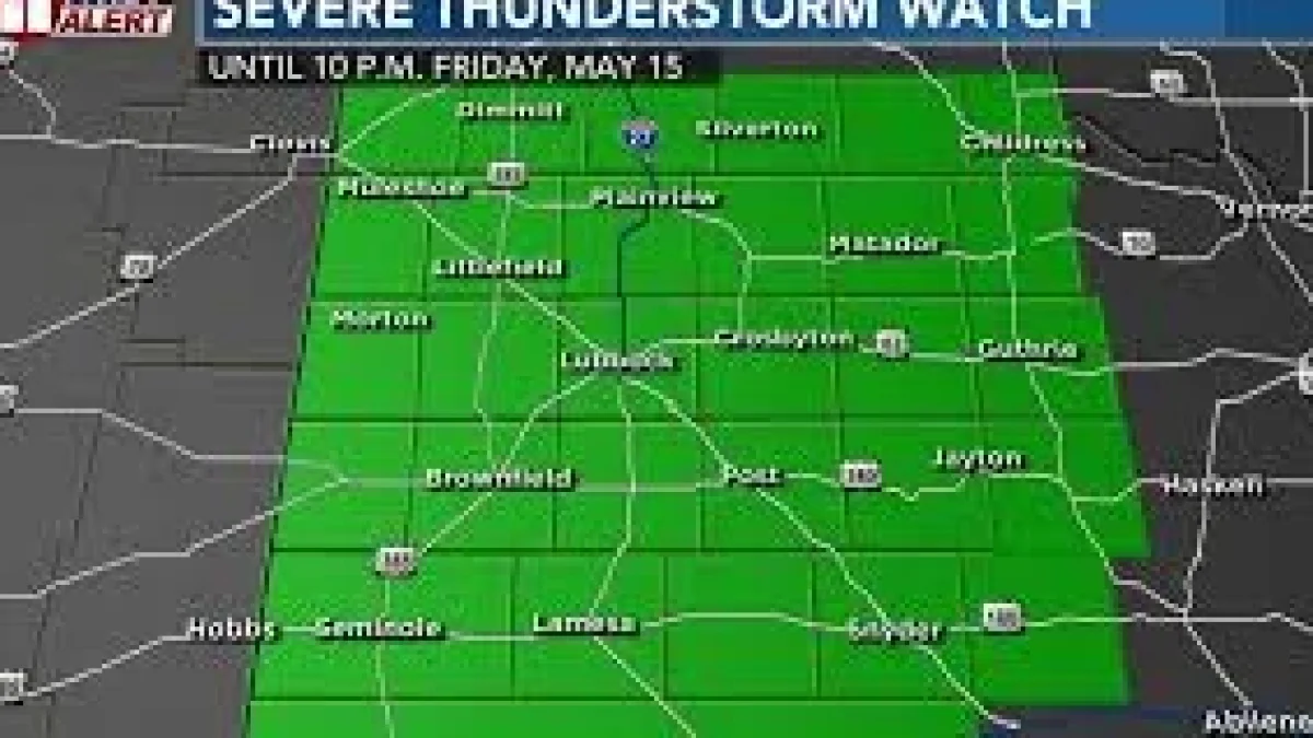 Storm Prediction Center issues Lubbock Weather watch until 10 p.m. Friday