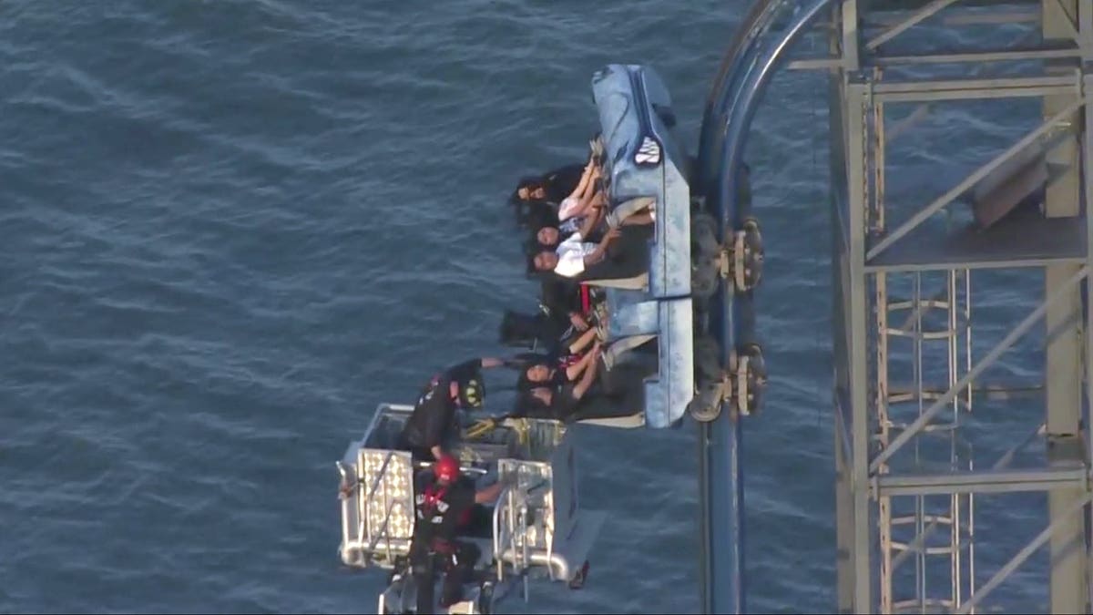 The Iron Shark roller coaster malfunctioned during its initial ascent