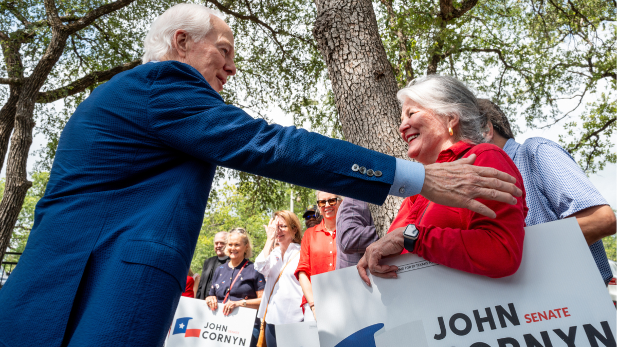 U.S. Sen. John Cornyn (R-TX) greets supporters in Austin, Texas.