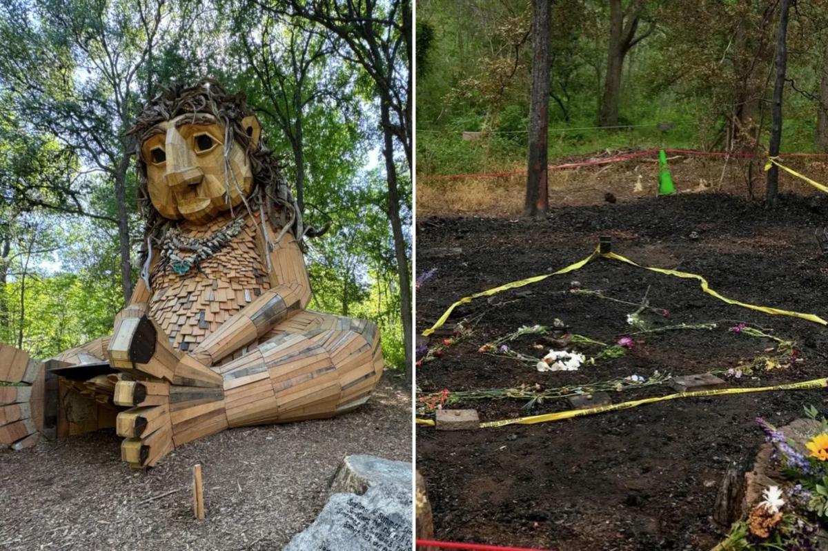 Texas giant troll burns down in Pease Park fire as heartbroken artist Thomas Dambo speaks out