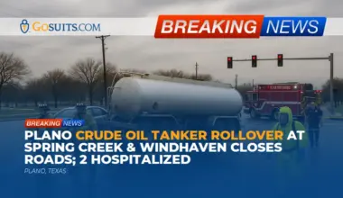 Plano Crude Oil Tanker Rollover at Spring Creek & Windhaven Closes Roads; 2 Hospitalized