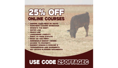 25% Off Texas Agriculture Law Online Courses
