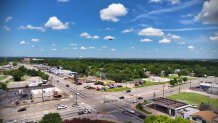 A drone is seen hovering near an intersection in North Texas.