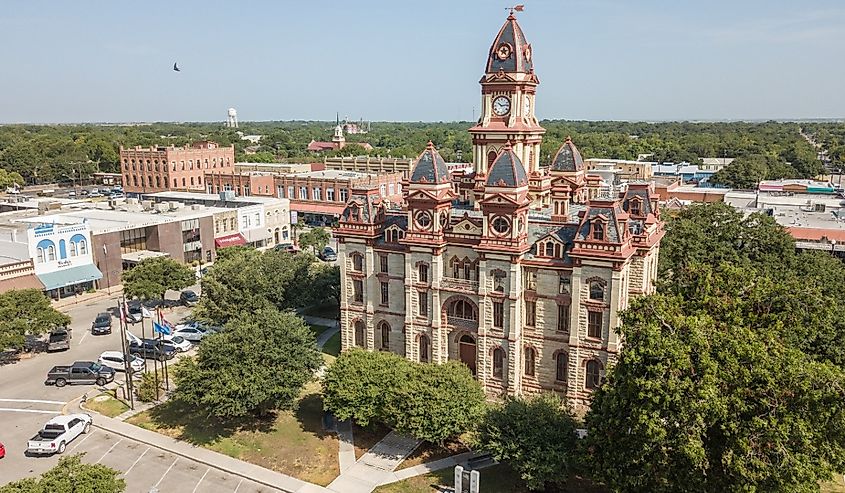 Overlooking the Lockhart Courthouse in Lockhart, Texas.