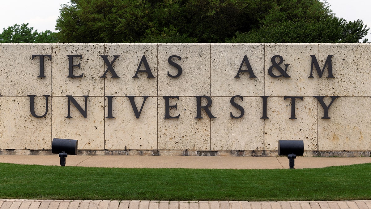 Entrance to Texas A&M University campus in College Station Texas