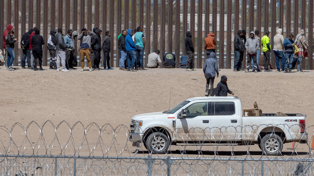 Migrants attempting to cross the southern border