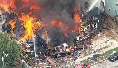 Large fire, possible explosion destroy Dallas apartment building with at least one person hospitalized, DFR says