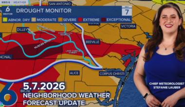 Storms becoming more likely across the Coastal Bend into Friday