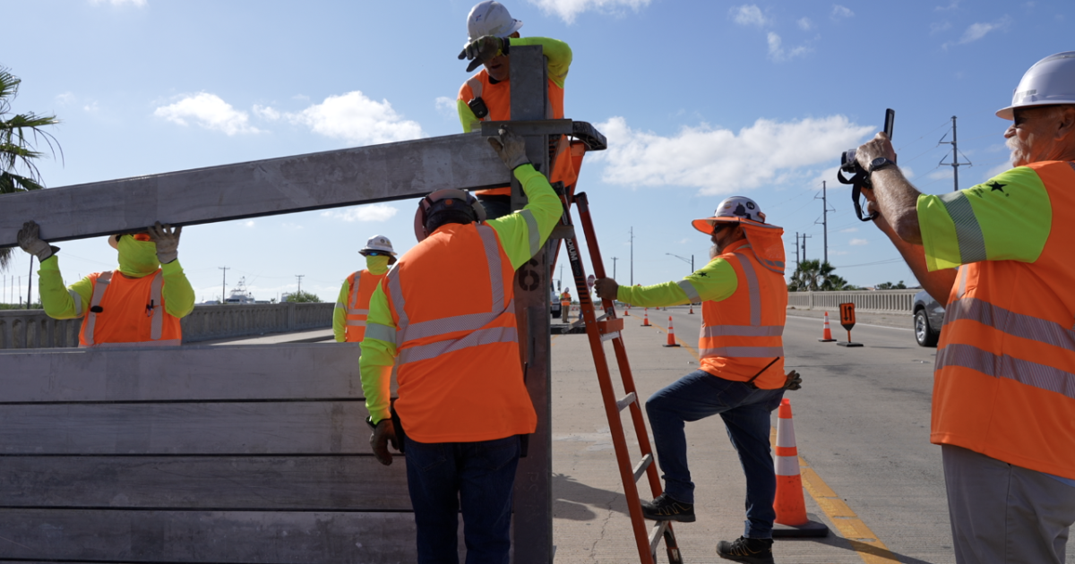 TxDOT drills storm surge wall install in Aransas Pass