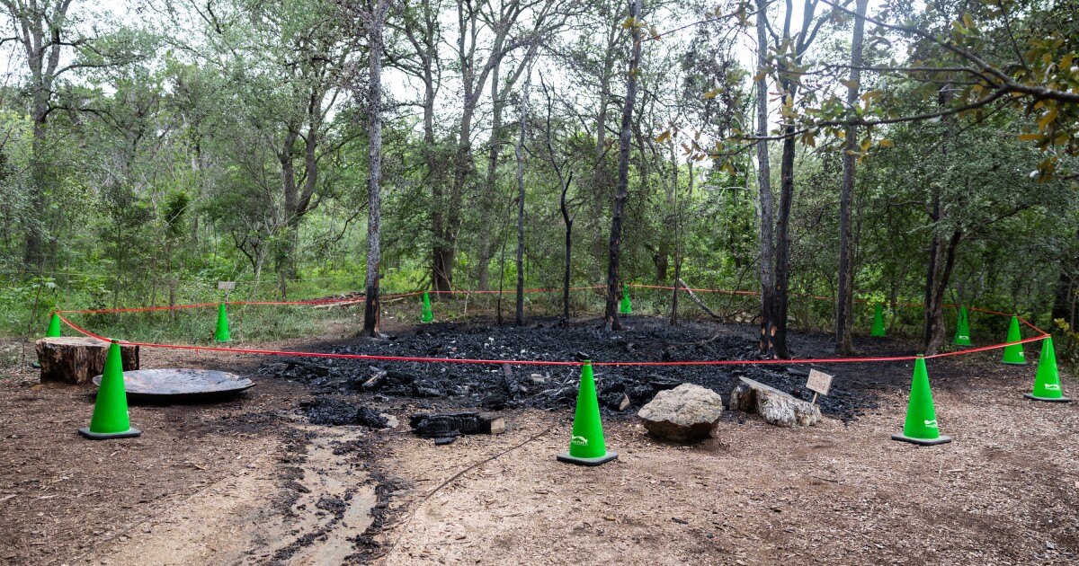 Pease Park troll in Austin burns down