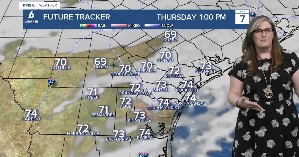 Cloudy, cooler, and still muggy across the Coastal Bend