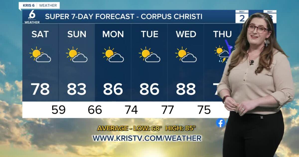 Sunny, pleasant conditions expected across the Coastal Bend