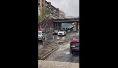 Waymo caught on camera stalled by puddle on Austin road