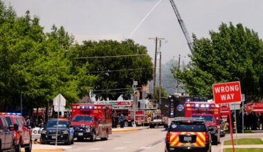 A large fire has erupted at an apartment complex in Dallas