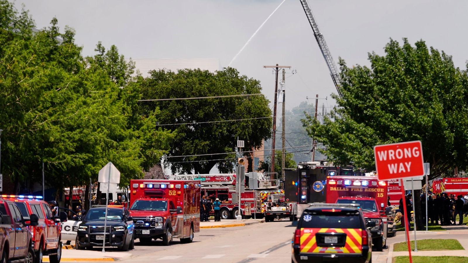 A large fire has erupted at an apartment complex in Dallas