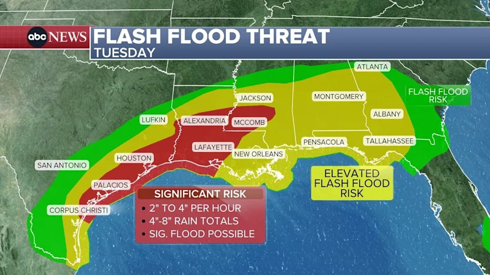 ABC News - PHOTO: An ABC News graphic shows the forecast on Tuesday, June 16, 2026.