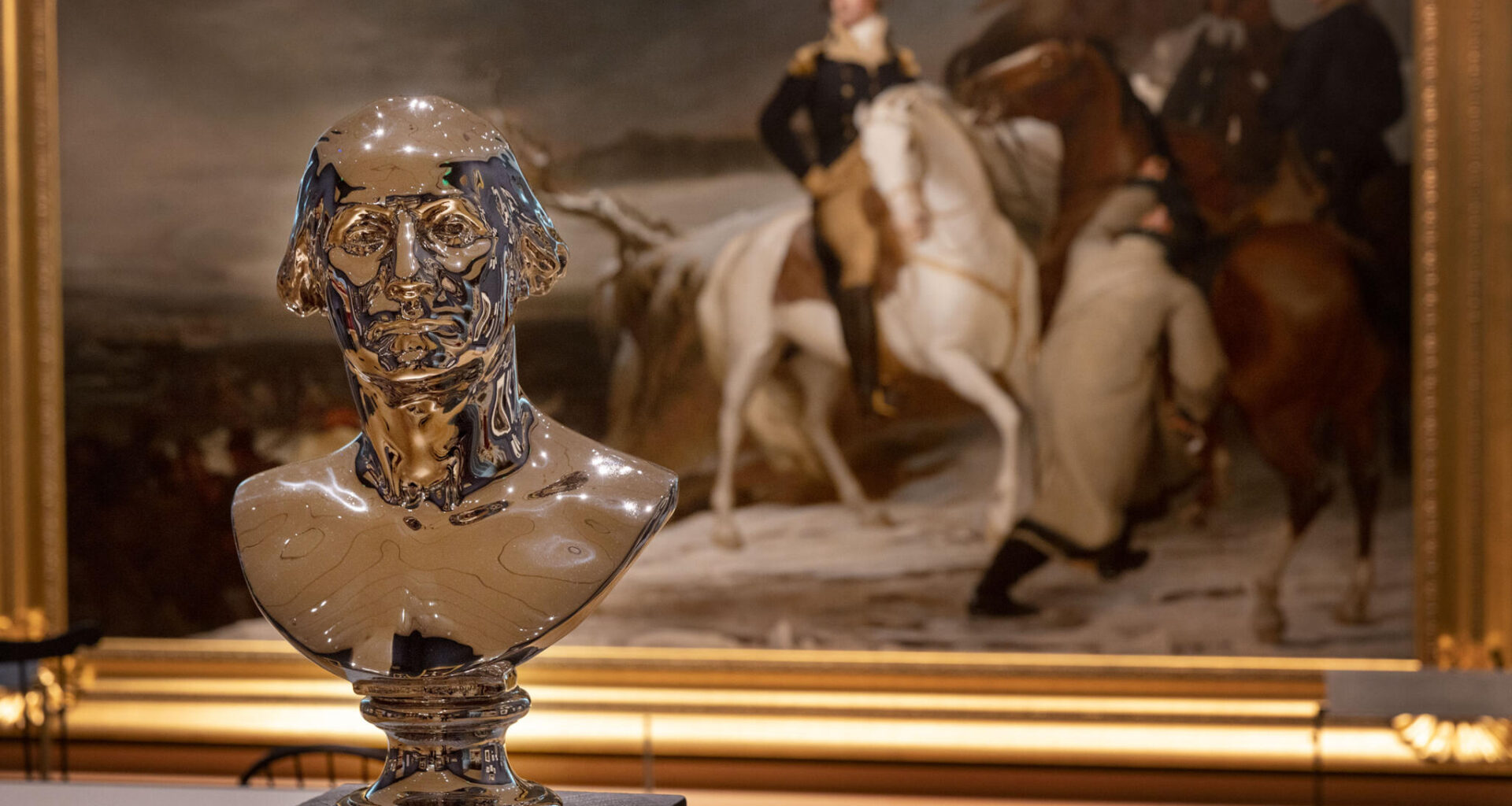 Alan Michelson's bust of George Washington at the MFA in Boston. (Robin Lubbock/WBUR)