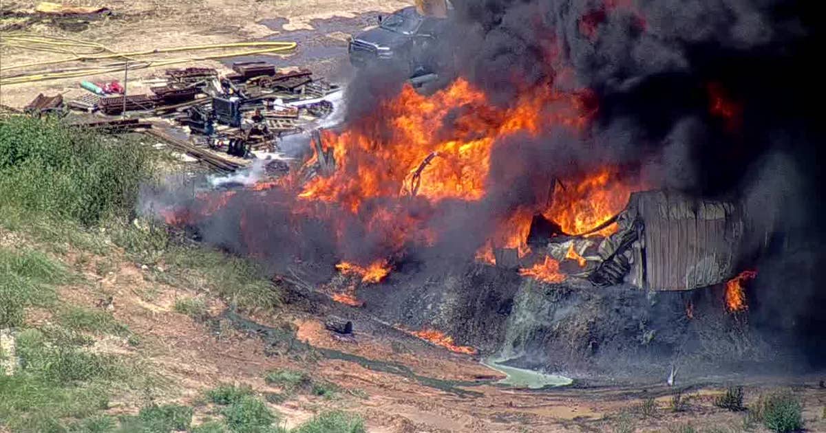 Crews work to put out recycling facility fire in Forest Hill
