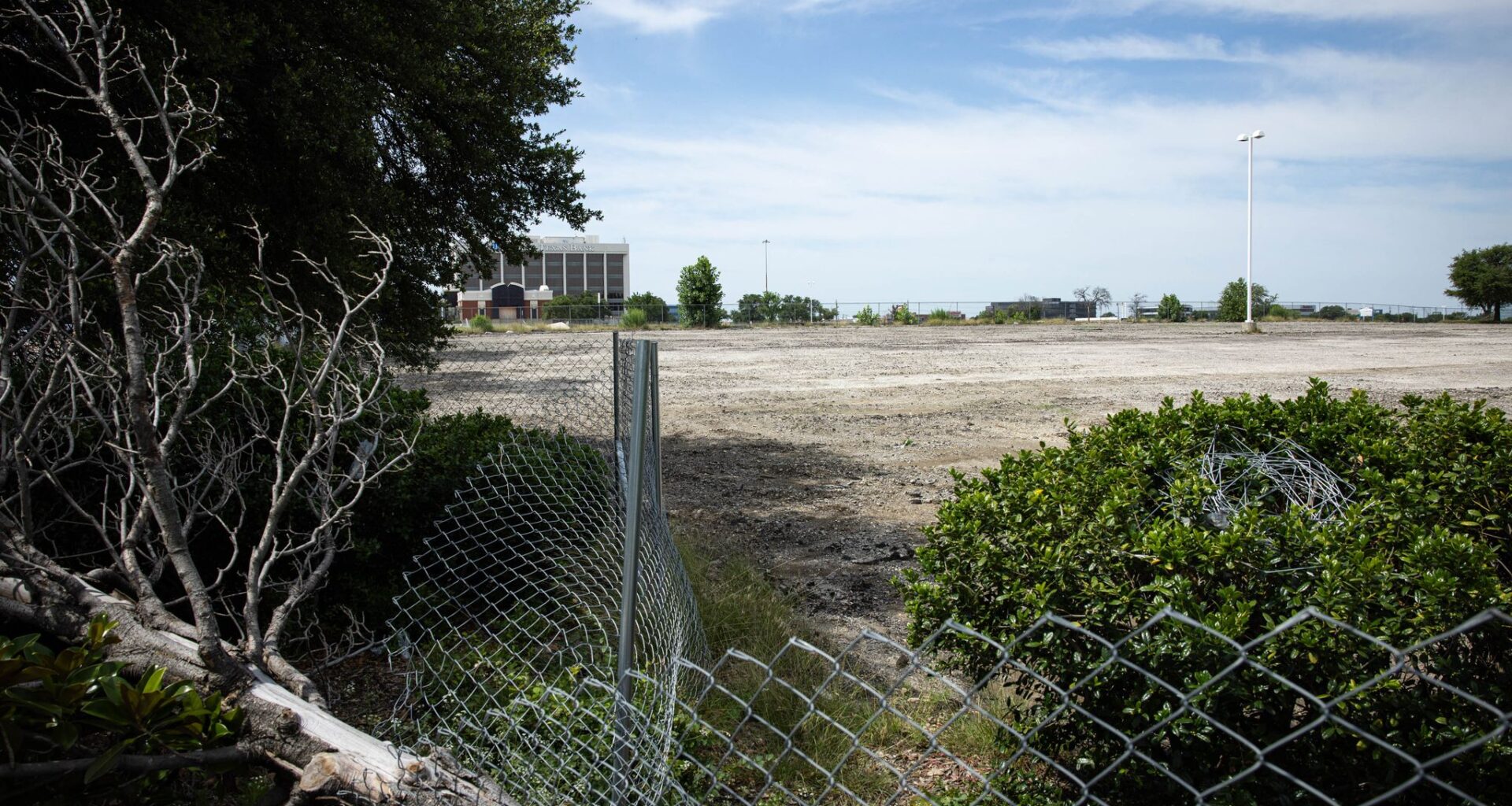 The site of the demolished Valley View Mall is fenced off May 29 in Dallas.
