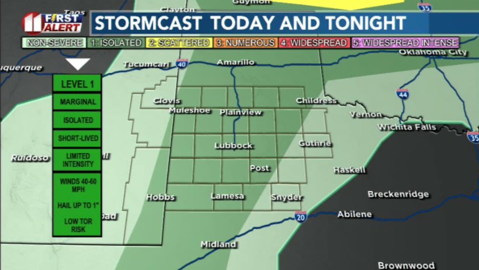 Isolated storm chances this afternoon and evening