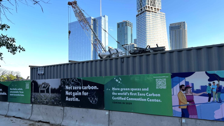 Construction site for Austin convention center project