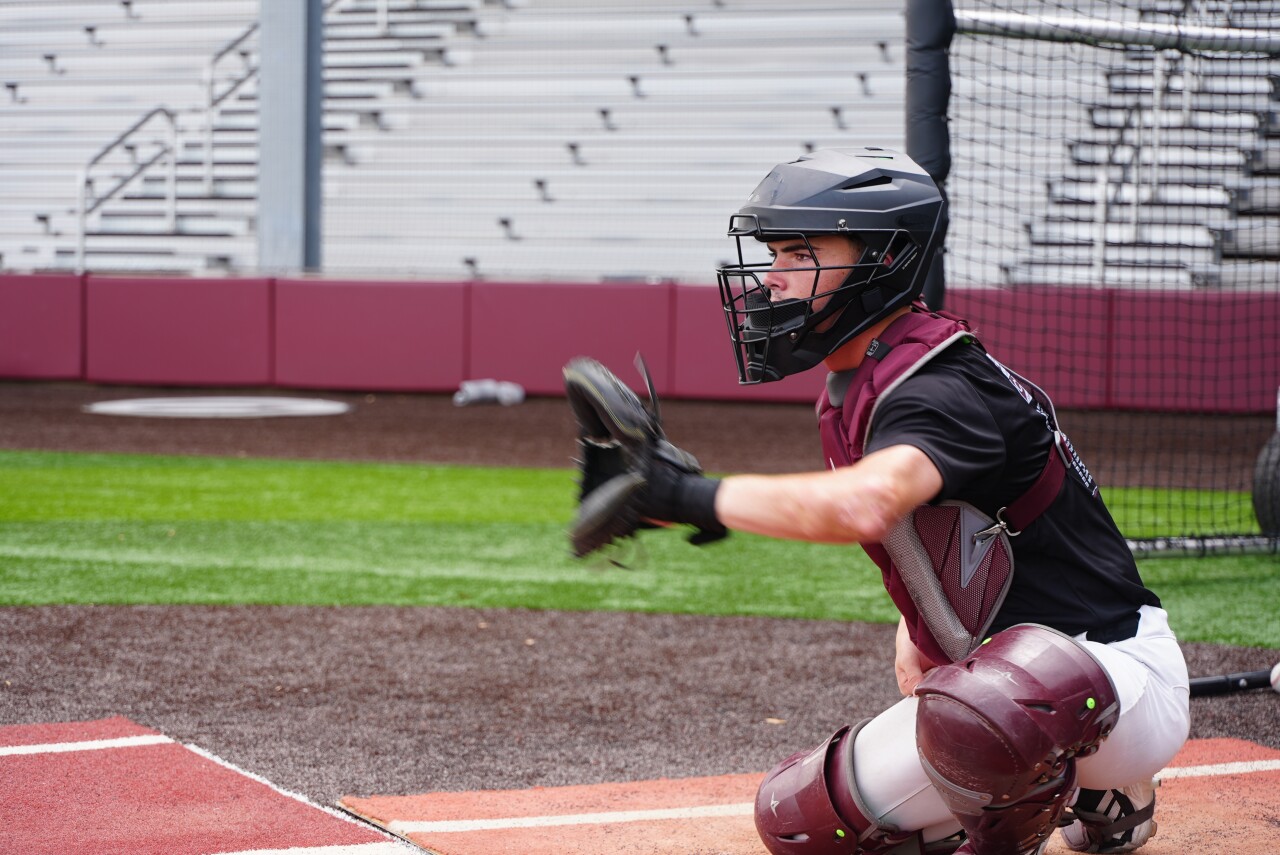 Calallen junior catcher Dallin DeBellas