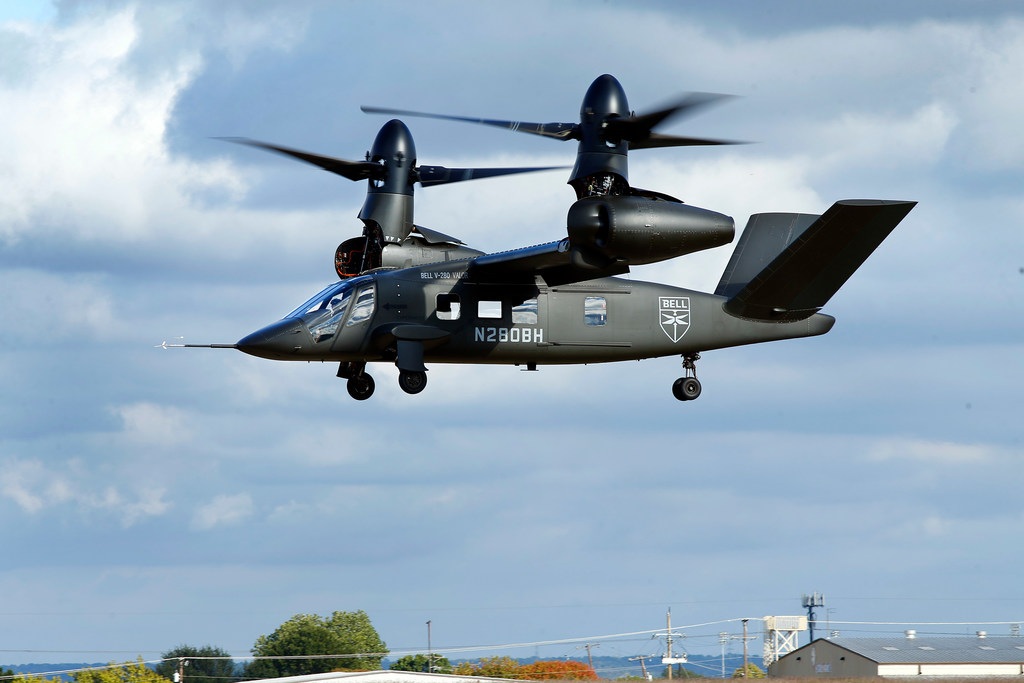 Pilots demonstrated the capabilities of the V-280 Valor tilt-rotor aircraft Thursday at the Bell Flight Research Center in Arlington.
