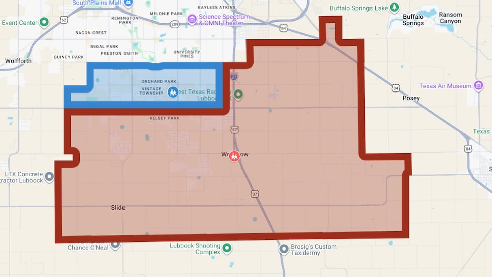 This is a map of current Lubbock-Cooper ISD middle school attendance zones.