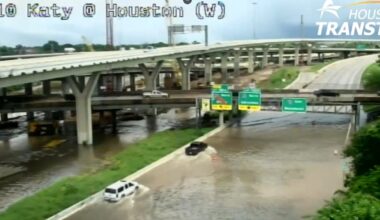 High water slows down Katy Freeway