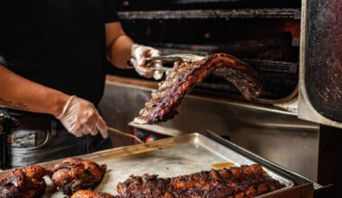 Barbecue smoking at Smokey Mo's.