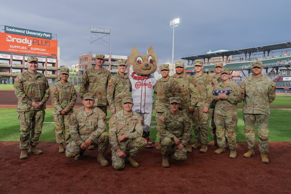 1st Battalion, 501st Attack Battalion holds reenlistment ceremony at El Paso Chihuahuas game
