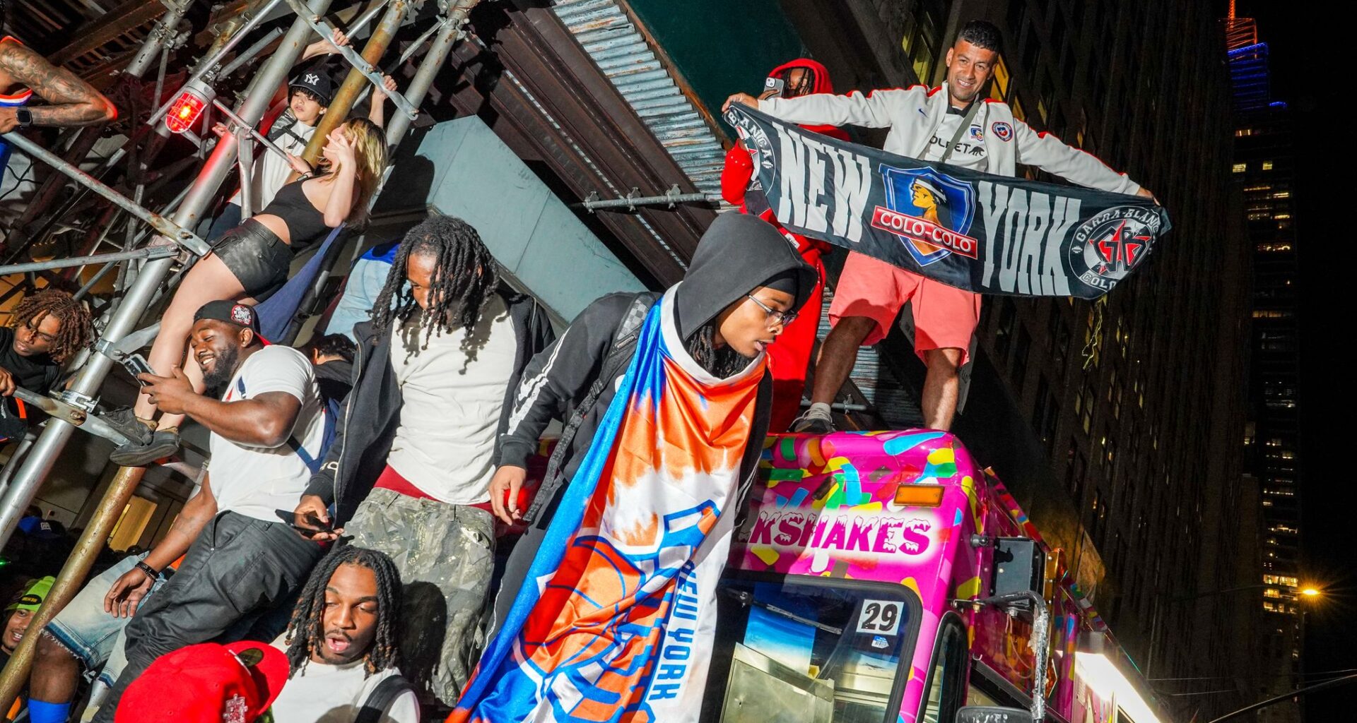 A 'rowdy' Knicks watch party ends with 21 in custody and 5 officers injured