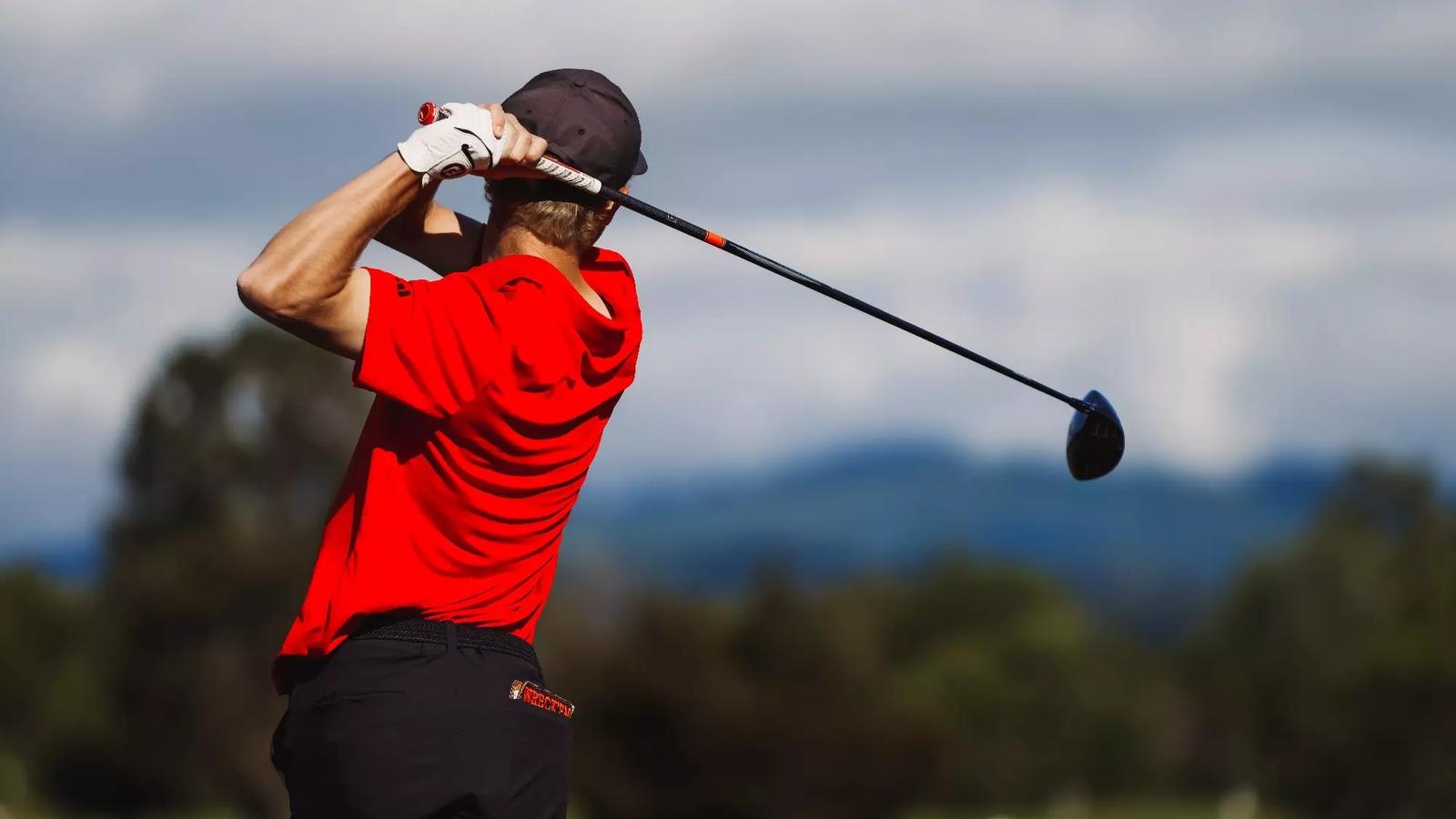 Tim Wiedemeyer tees off at the Corvallis Regional