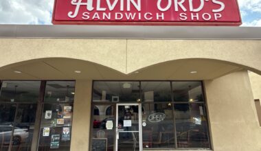 The exterior of Alvin Ord's sandwich shop in San Marcos, Texas, as seen on April 14, 2026, after the longtime sandwich shop announced a temporary shutdown.
