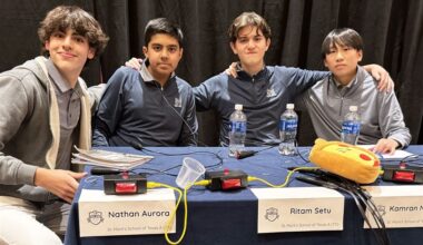 St. Mark's School of Texas students Nathan Aurora, Ritam Setu and Roger Wang competed at the National Academic Quiz Tournaments and won the middle school championship in Chicago in May 2026.