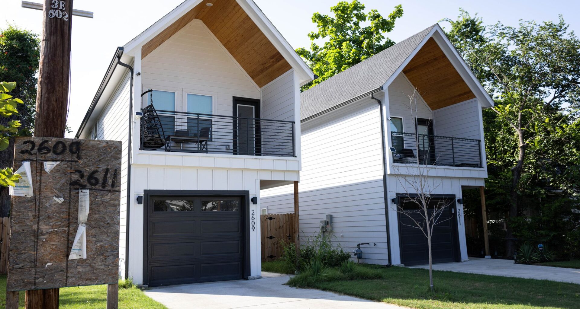 Contemporary homes on Warren Avenue in the Queen City neighborhood on July 7, 2025, in Dallas.