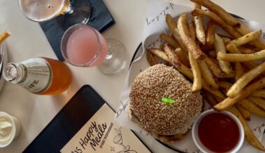 Holiday, a bar and restaurant on East Seventh Street in Austin, hosts happy meal nights every Wednesday, where guests can order a single-patty Wagyu smashburger, a side of fries and their choice of a mini Spaghett or Cosmopolitan cocktail for $15.